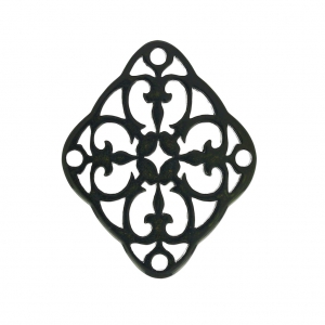 Intercalaire losange 3 trous pour boucles d'oreilles 40 mm Noir x1