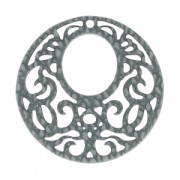 Intercalaire rond 1 trou lézard pour boucles d'oreilles 45 mm Gris x1