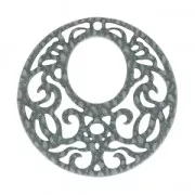 Intercalaire rond 1 trou lézard pour boucles d'oreilles 45 mm Gris x1
