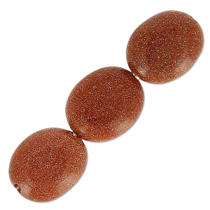 Perles olive plates 10x8 mm en Gold Stone - Imitation Pierre de soleil x10