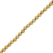 Golden - Mini perles facettées imitation hématite 2 mm Golden x39 cm Mini perles facettées imitation hématite 2 mm Golden x39 cm