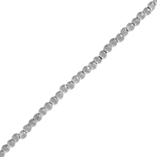 Mini perles facettées imitation hématite 2 mm - Silver Mat x38cm