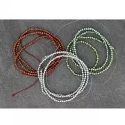 Mini perles facettées imitation hématite 2 mm - Silver Mat x38cm