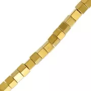 Mini perles cubes imitation hématite 2 mm Dorado x40 cm