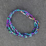 Mini perles cubes imitation hématite 1.4 mm Iris x40 cm