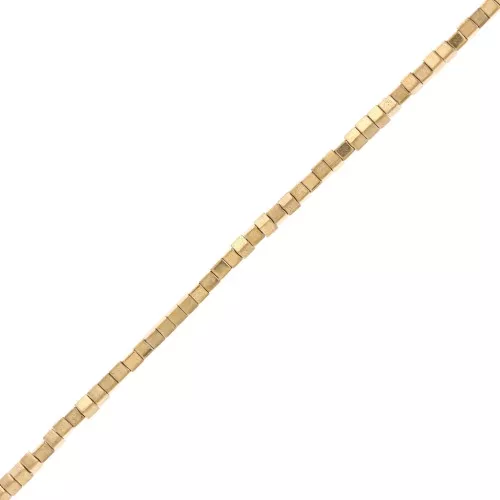 Mini perles cubes imitation hématite 1.5 mm - Gold x40cm