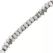 Mini rondelles facettées imitation hématite 3 mm Labrador x40 cm