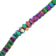 Mini rondelles facettées imitation hématite 3 mm Iris x40 cm