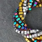 Mini perles imitation hématite - intercalaires écrous - 3.3 mm Dorado x40 cm