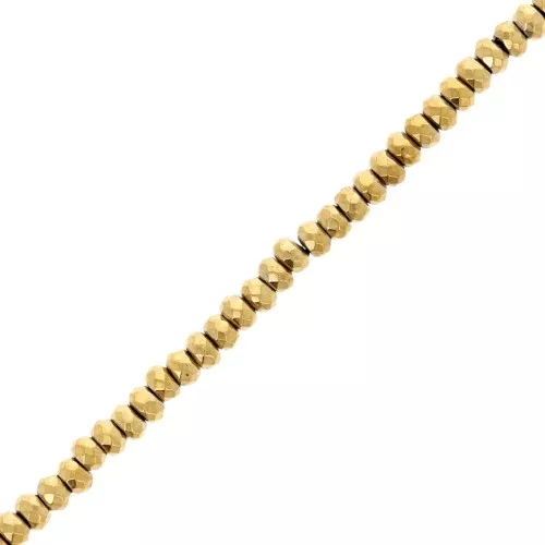 Mini perles rondelles imitation hématite 3.3 mm - Antique Gold x40cm