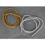 Mini perles rondelles imitation hématite 3.3 mm - Antique Gold x40cm
