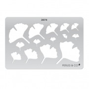 Gabarit rigide pour pâte polymère 152x100 mm motifs Feuilles de Ginkgo