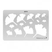 Gabarit rigide pour pâte polymère 152x100 mm motifs Feuilles de Ginkgo