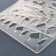 Gabarit rigide pour pâte polymère 152x100 mm motifs Feuilles de Ginkgo