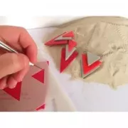 Gabarit rigide pour pâte polymère 152x100 mm motifs Parure Indienne