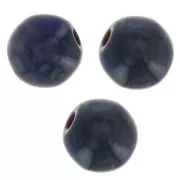Perles en verre tchèque rondes 4 mm Dark Sapphire Travertin x50