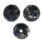 Perles en verre tchèque rondes 4 mm Opaque Sapphire Picasso x50|raw }}