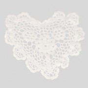 Napperon crochet dentelle coeur 20 cm Blanc x1|raw }}