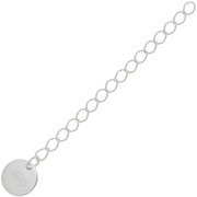 Chainette d'extension maille Rombo sequin cercle 55 mm - Argent 925 x1