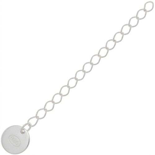 Chainette d'extension maille Rombo sequin cercle 55 mm - Argent 925 x1
