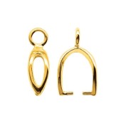 Attache pendentif évidé 12 mm en Argent 925 doré à l'or fin x1|raw }}