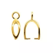 Attache pendentif évidé 12 mm en Argent 925 doré à l'or fin x1