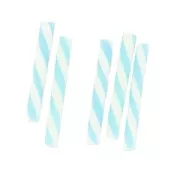 Mini pailles pour déco en pâte polymère 20x2.3 mm Aqua x5