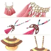 Intercalaire pour collier demi-lune  56x21 mm en bois Brown x1