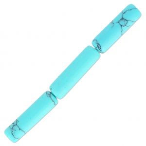 Perles tubes imitation Turquoise 13x4 mm x10
