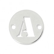 Intercalaire rond 2 trous lettre A 8.5 mm en Argent 925 x1