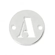 Intercalaire rond 2 trous lettre A 8.5 mm en Argent 925 x1