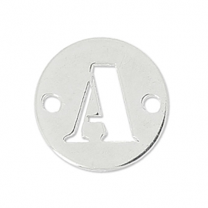 Intercalaire rond 2 trous lettre A 8.5 mm en Argent 925 x1