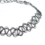 Collier ras de cou extensible -collier choker Taille moyenne à large 12mm Noir x1