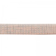Lacet cuir double pailleté vernis motif quadrillage 5 mm Light Rose x 50cm