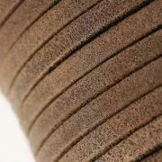 Lacet cuir double façon daim irisé 5 mm Marron x 50cm