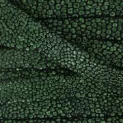 Lacet cuir double façon daim imitation poisson 10 mm Khaki Métallisé x 50cm