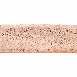 Lacet cuir double façon daim métallisé craquelé 10 mm Pink Gold x 50cm
