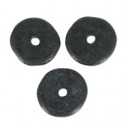 Perles rondelles Heishi en céramique 8.5 mm Noir mat x20