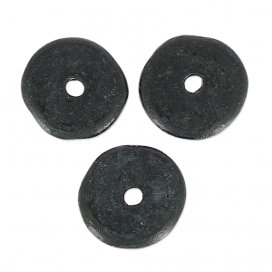 Perles rondelles Heishi en céramique 8.5 mm Noir mat x20