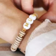 Perles Heishi rondelles en céramique 8.5 mm Sand mat x20