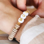 Perles rondelles Heishi en céramique 8.5 mm Sand mat x20