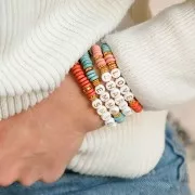 Perles Heishi rondelles en céramique 8.5 mm Sand mat x20