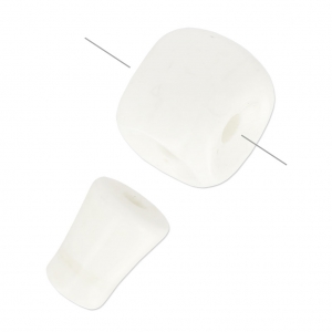 Perles gourous 12 et 9 mm pour fabriquer un Mala Tibétain imitation Howlite x1