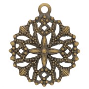 Breloques filigranées 15 mm bronze x5|raw }}