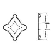 Serti griffe pour cabochon PureCrystal 4927 Rhombus Tribe 19x17 mm Rhodié