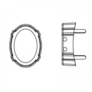 Serti griffe pour cabochon PureCrystal 4122 Oval Rivoli 8x6 mm - Rhodié x1