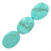 Perles imitation Turquoise Olives plates 12x15.5 mm x4