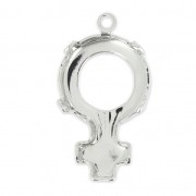 Serti griffe pendentif cabochon PureCrystal 4876 Female Symbol 18x11.5mm rhodié