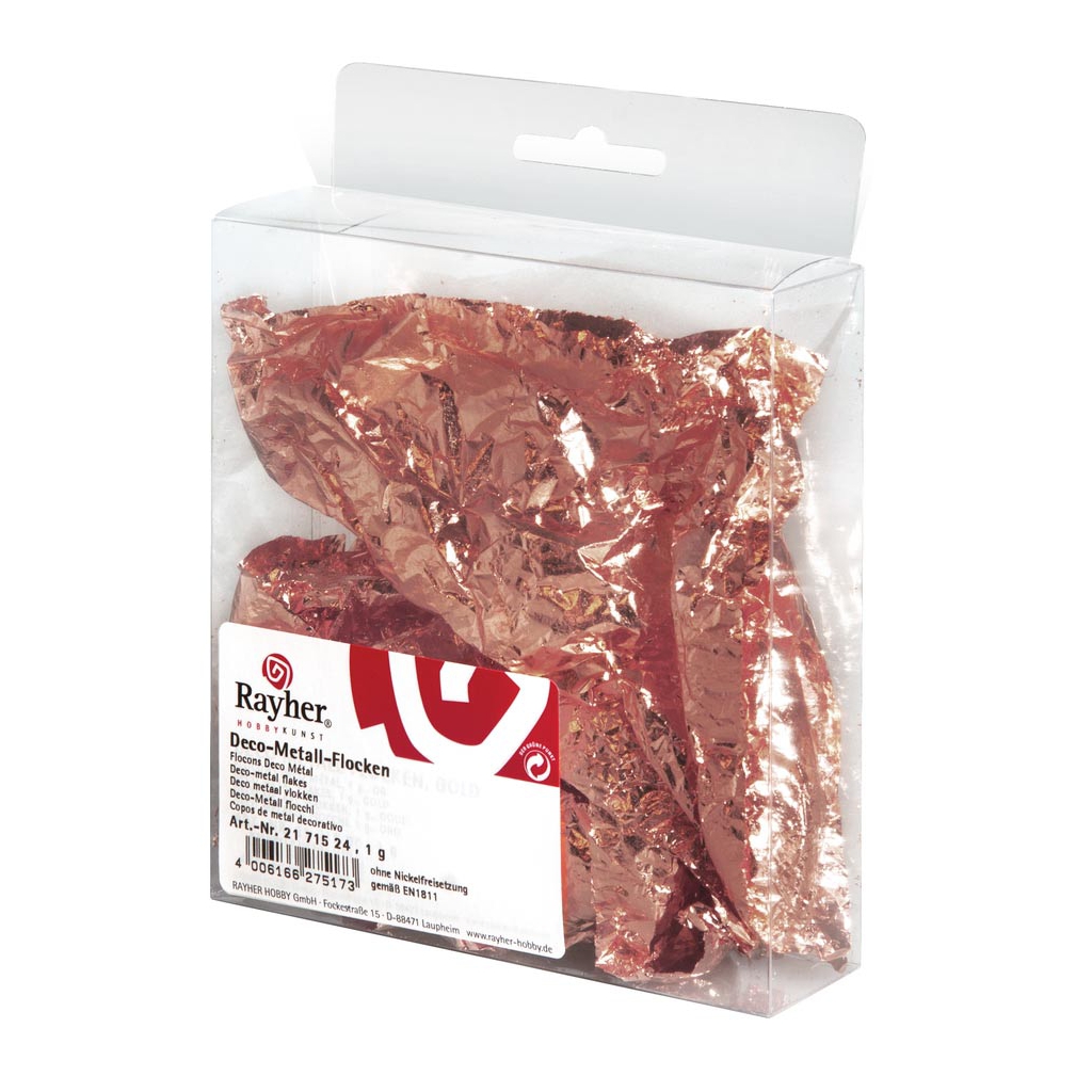 KREUL- Art Deco Finition Sur Bois, Verre, Papier, Toile, Polystyrène, Cire, Céramique, Métal, Cuir Et Pierre, Env. 14 X 14 Cm, 6 Feuilles En Cuivre