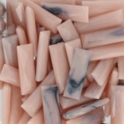 Cabochon synthétique baguette 24x8 mm imitation marbre Rose x1